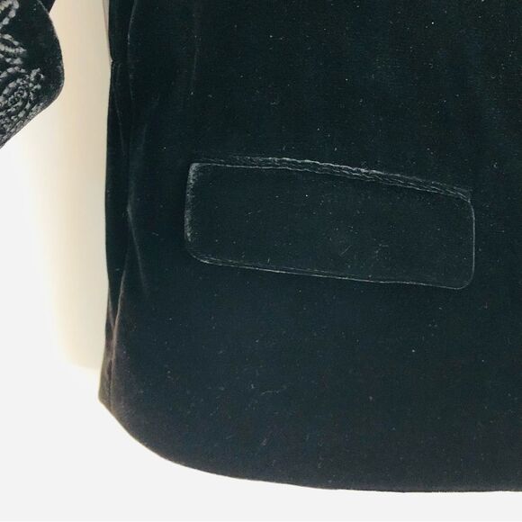TAHARI WOMEN'S JACKET BLAZER BLACK VELOUR SIZE SMALL COLLARED 3/4 SLEEVE SILK - Picture 8 of 13